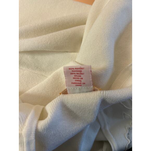 Ruby Rd Women Cardigan Sweater Ivory Embroidered Beaded Cottagecore Boho Classic - Picture 10 of 11